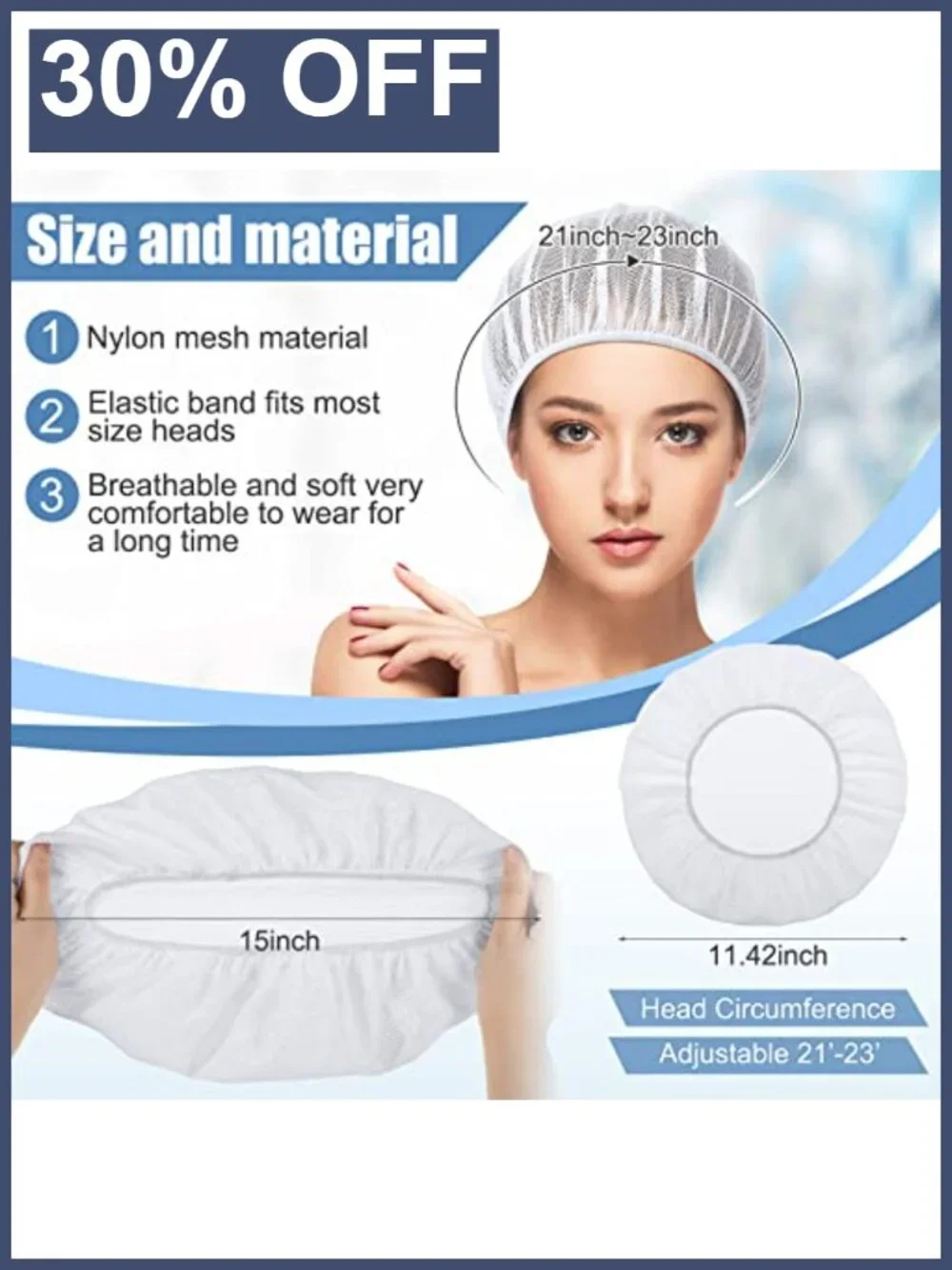 Mesh Sleep Bonnet for Women 4 Pack Elastic Hair Nets Night Caps